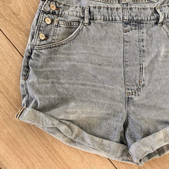 We The Free Ziggy Shortalls Size XL Denim Overalls Blue Free People Shorts - Picture 5 of 8